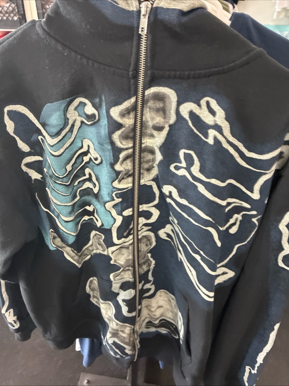 Travis Scott x Cactus Jack Fragment Skeleton Graffiti Full Zip Up Hoodie SZ M - Picture 5 of 16